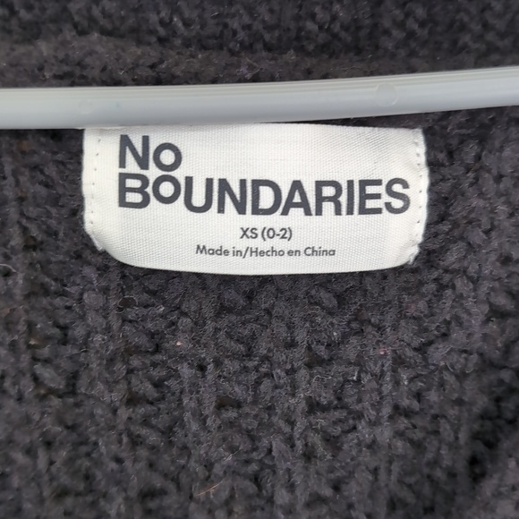 No Boundaries Black Long Sleeve Button Up Cardigan Sweater Size Extra Small - Picture 2 of 4